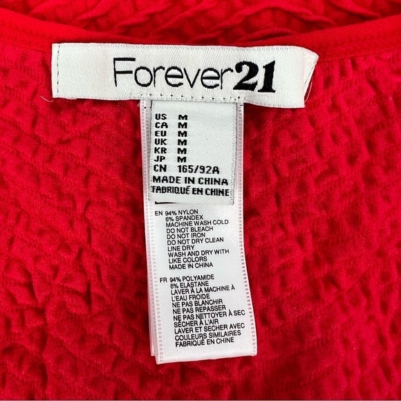 Forever 21 Red Pencil Short Sleeve Mini Dress Size Medium Women’s - Picture 2 of 4